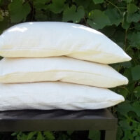 shredded natural latex pillow stack